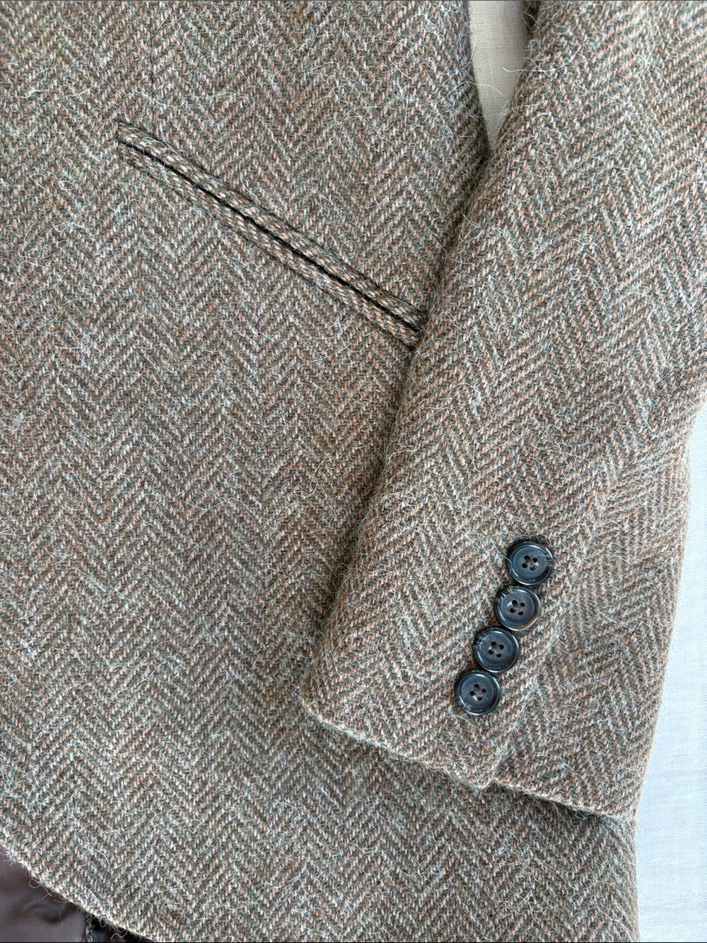 Ralph Lauren Blue Label Brown Herringbone Wool Blazer - Picture 5 of 9